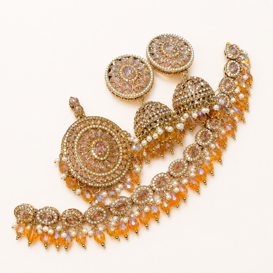 Pakistani Necklace With Beautiful Jhumka And Tika…