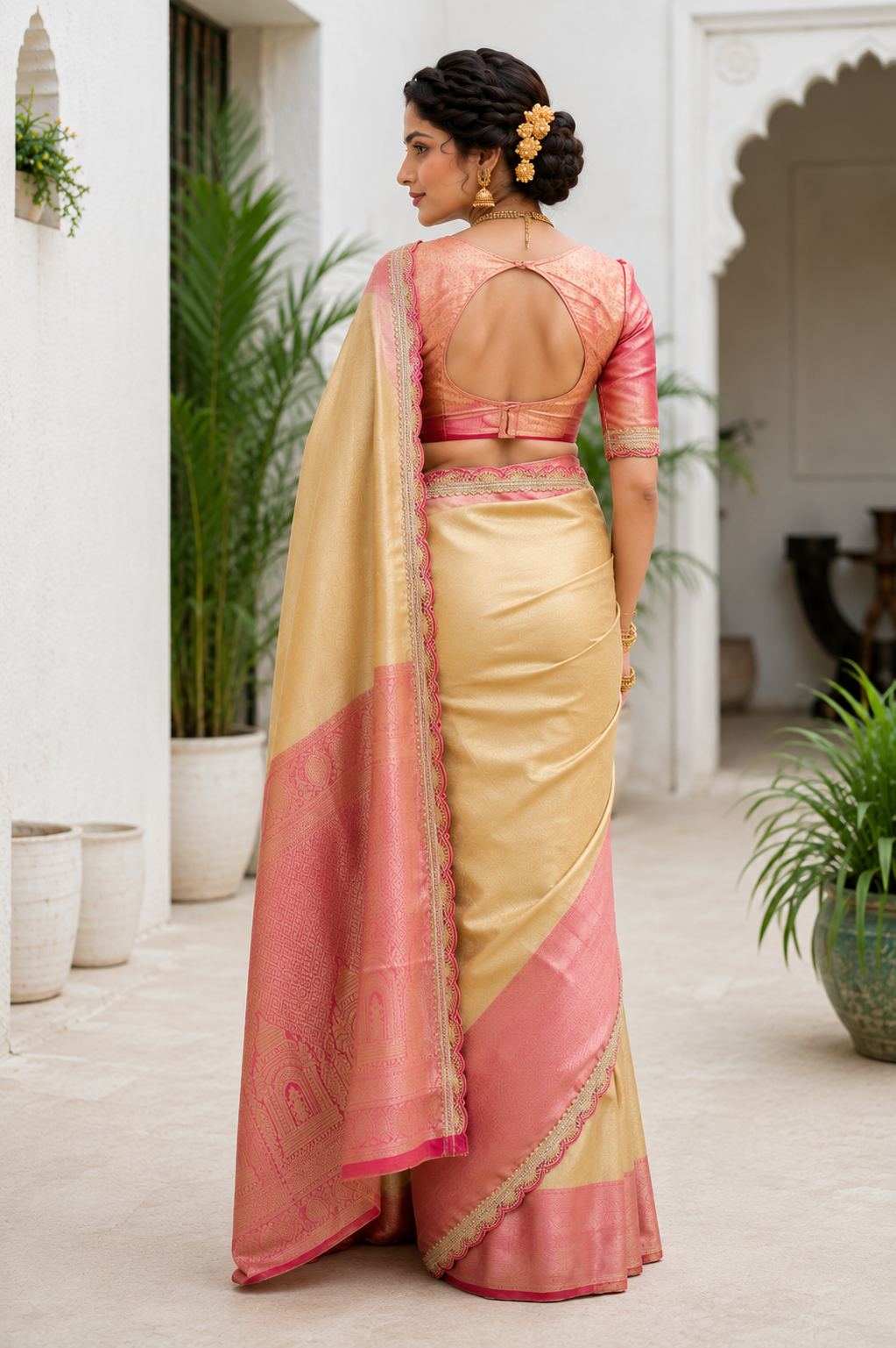 lotus colored saree